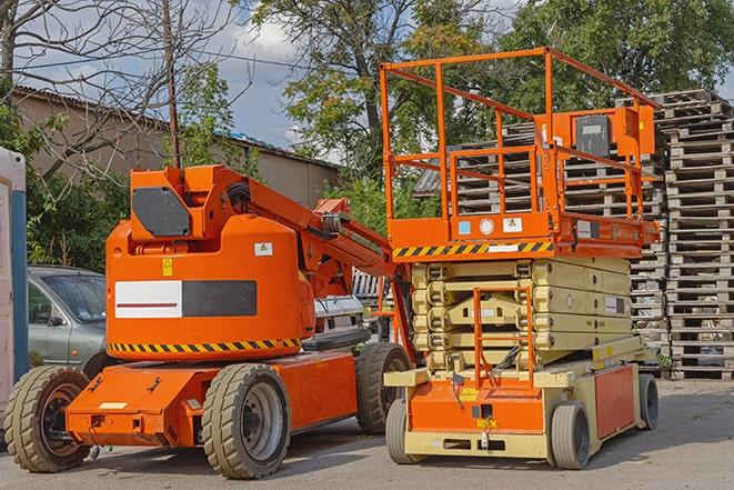 busy forklift activity in a well-maintained warehouse facility in North Highlands